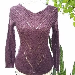 Purple Knit Sweater Juniors Teen Top